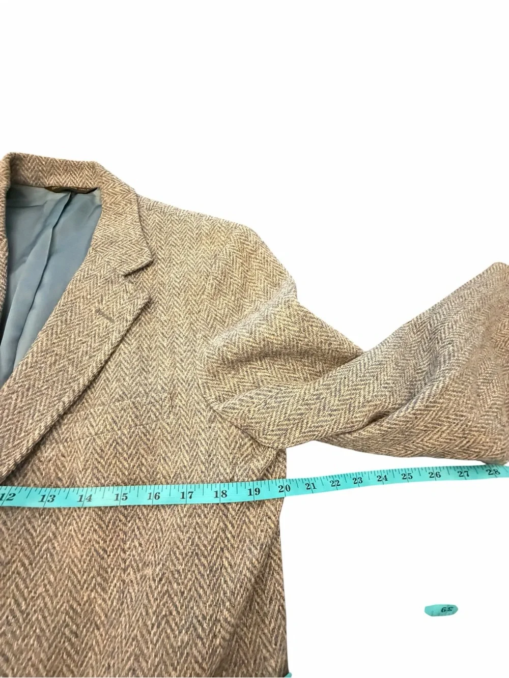 VTG 1970s Nafziger’s Beige Grey Tweed Blazer Sport Jacket Herringbone Chest 40”